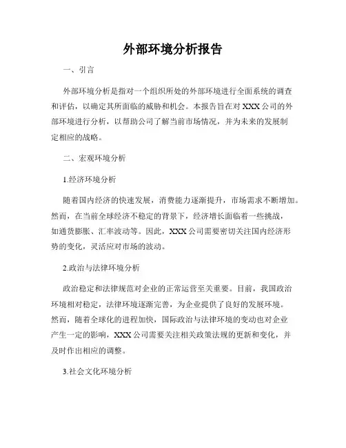 外部环境分析报告