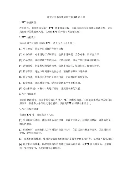商业计划书营销策划方案ppt怎么做