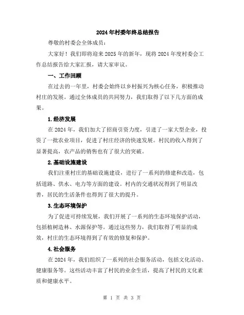 2024年村委年终总结报告