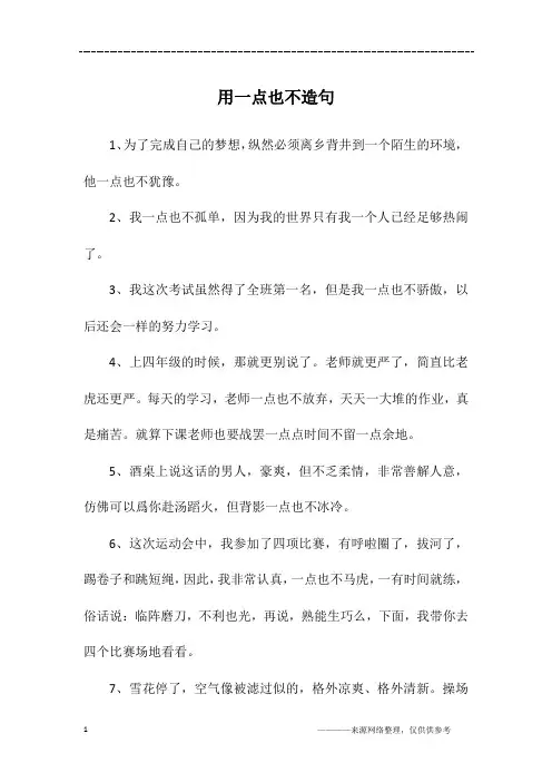 用一点也不造句