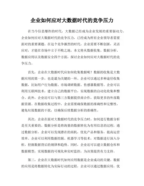 企业如何应对大数据时代的竞争压力