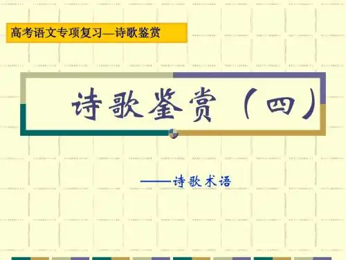 语言及表达技巧(诗歌鉴赏四)