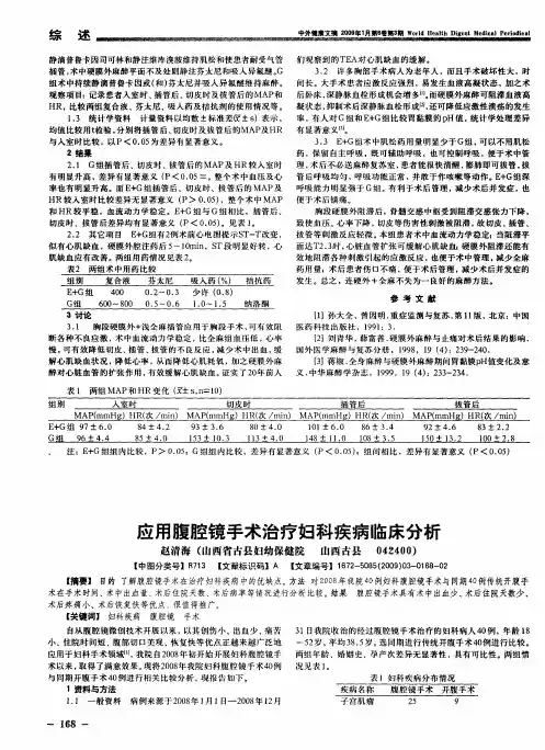 应用腹腔镜手术治疗妇科疾病临床分析