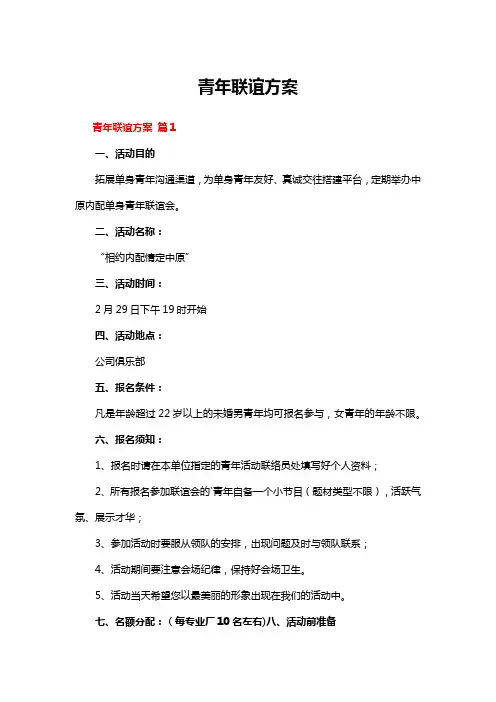 青年联谊方案
