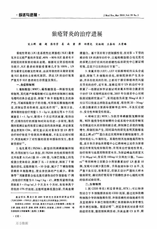 狼疮肾炎的治疗进展