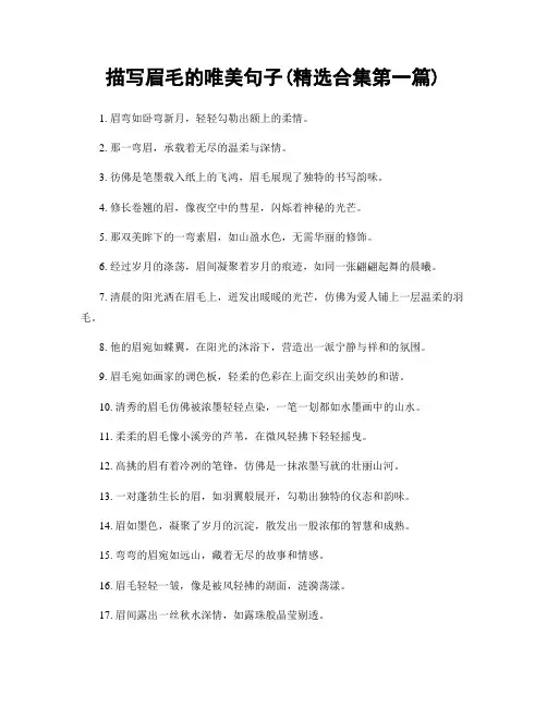 描写眉毛的唯美句子(精选合集两篇)