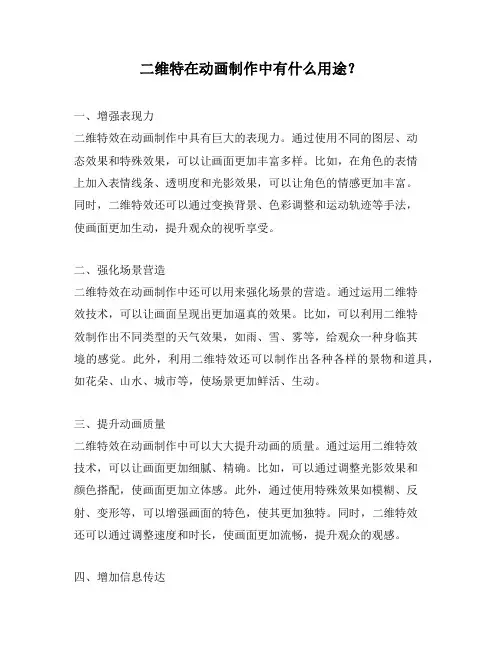 二维特在动画制作中有什么用途？