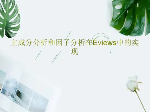主成分分析和因子分析在Eviews中的实现共110页文档