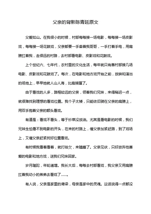 父亲的背影陈青延原文