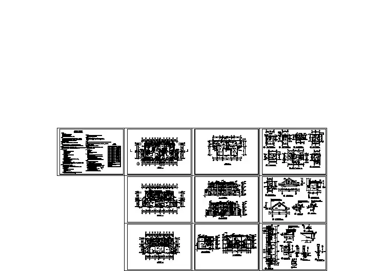 某地三层联排别墅方案建筑设计规划施工图