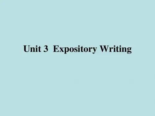 大学英语高级写作教程Unit 3
