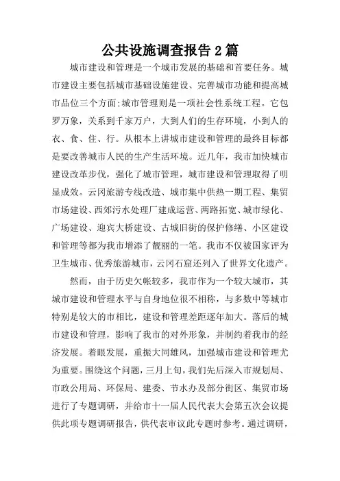 公共设施调查报告2篇