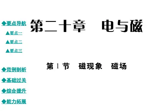 2016年秋九年级物理全册 20.1 磁现象 磁场