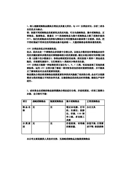 采购管理作业