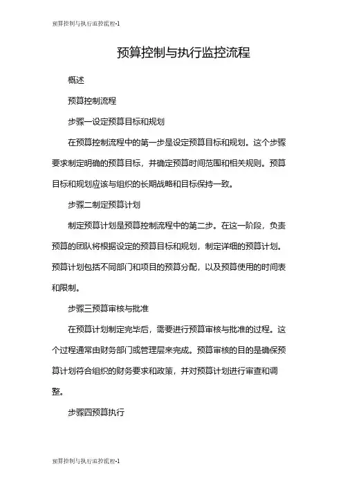 预算控制与执行监控流程