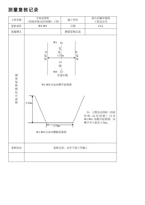 测量复核记录