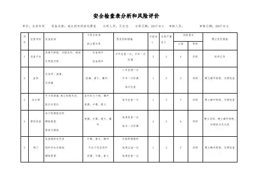 双体系设备风险分析报告