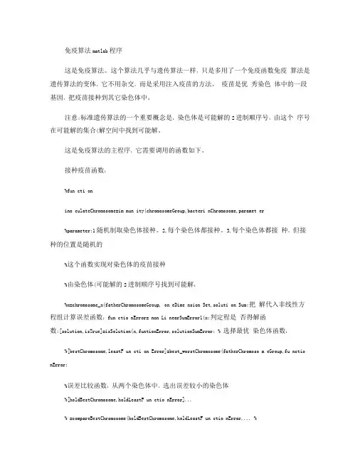免疫算法matlab程序解析