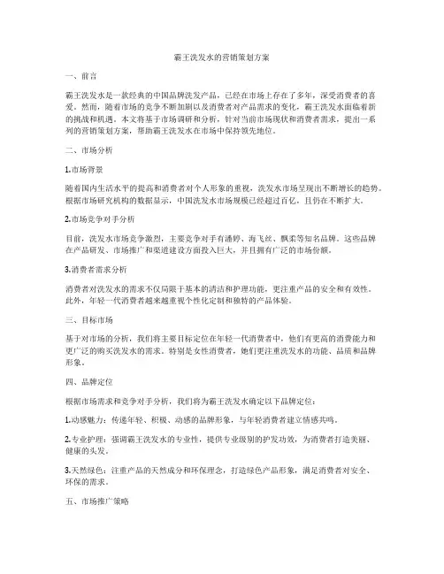 霸王洗发水的营销策划方案