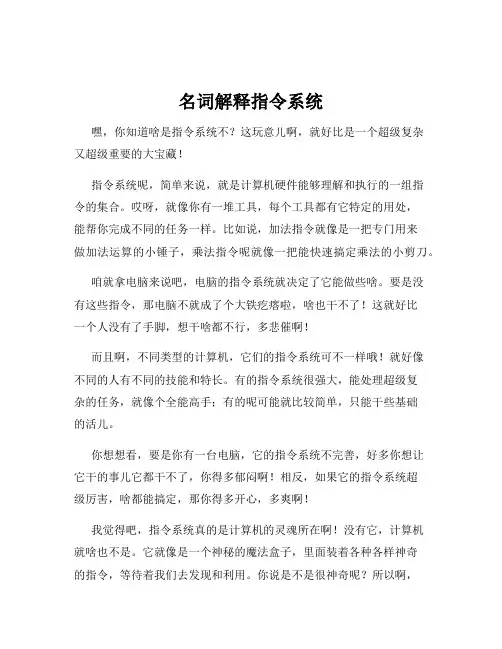 名词解释指令系统