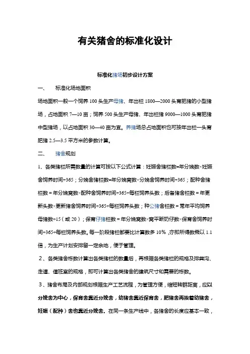 有关猪舍的标准化设计