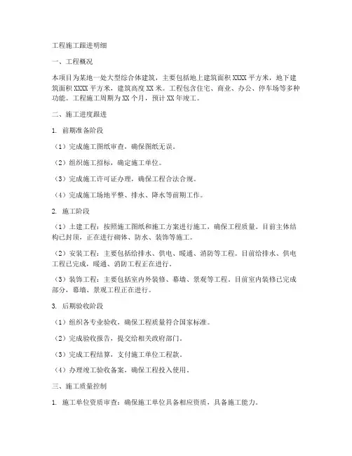 工程施工跟进明细