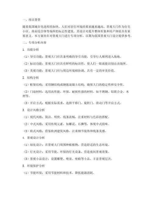 景观大门专项分析方案