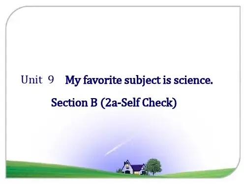 人教版七年级英语上册_Unit 9 Section B (2a-Self Check)