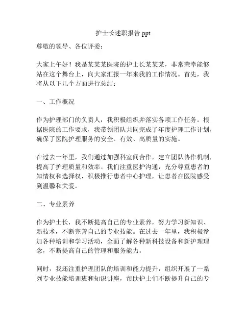 护士长述职报告ppt 3