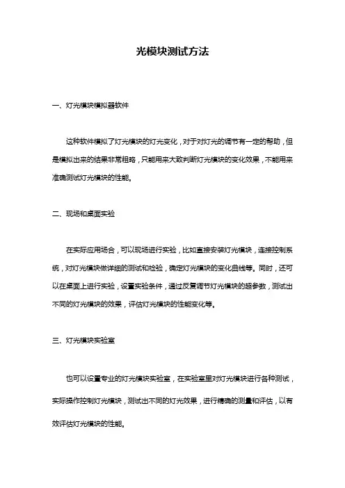 光模块测试方法
