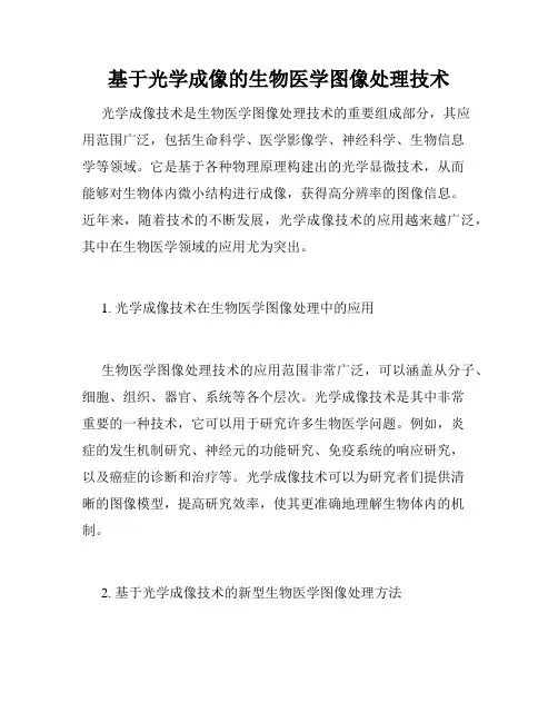基于光学成像的生物医学图像处理技术