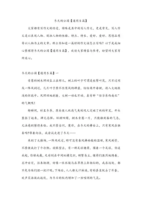 冬天的公园【通用5篇】