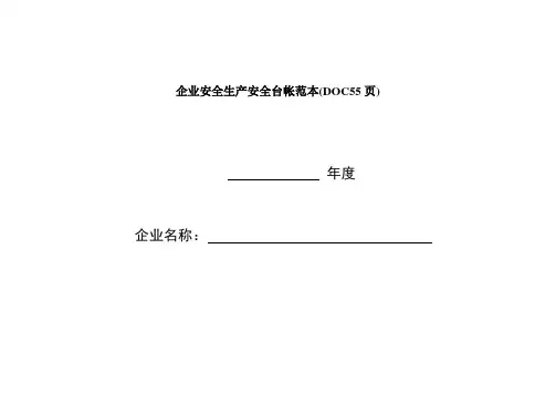 企业安全生产安全台帐范本(DOC55页)