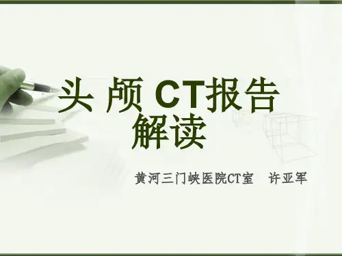 头颅CT报告解读ppt课件