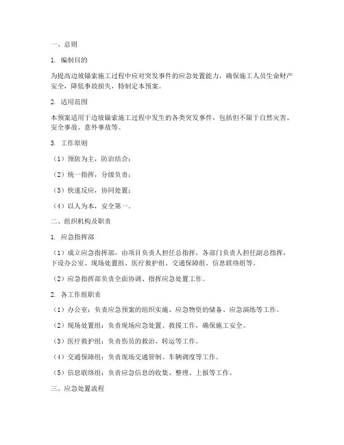 边坡锚索施工应急处置预案
