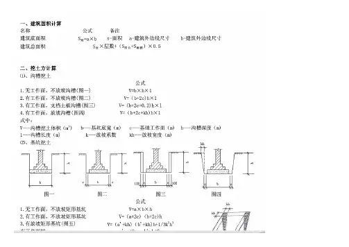 挖土方计算公式