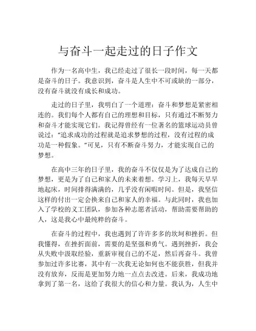 与奋斗一起走过的日子作文