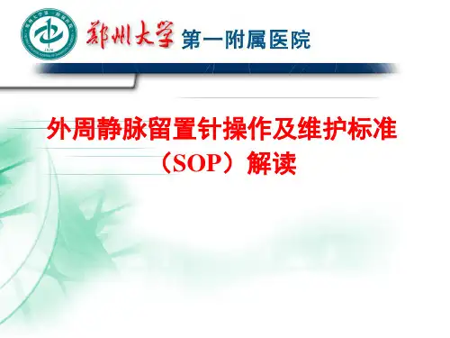 外周静脉留置针操作及维护标准(SOP)PPT