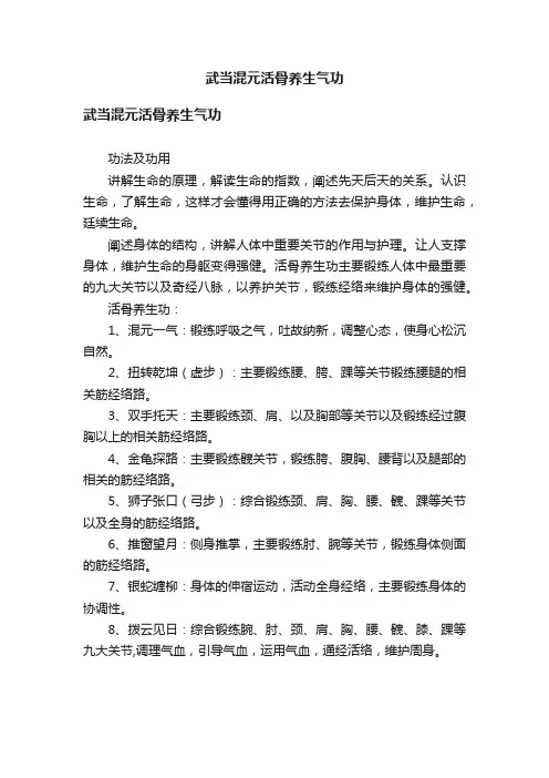 武当混元活骨养生气功