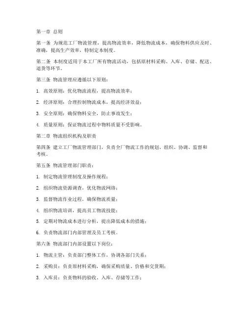 工厂物流管理制度