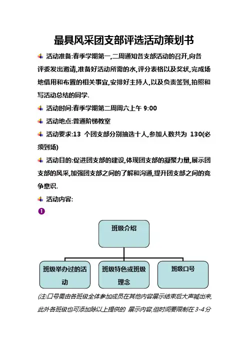 最具风采团支部评选活动策划书