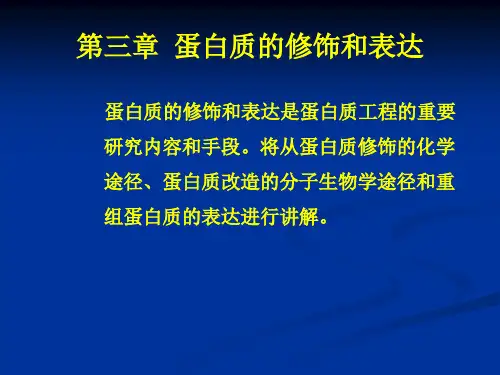 蛋白质的修饰和表达.