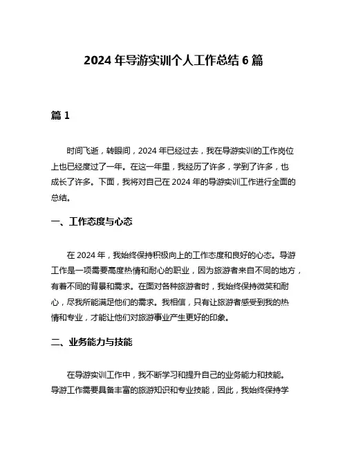 2024年导游实训个人工作总结6篇