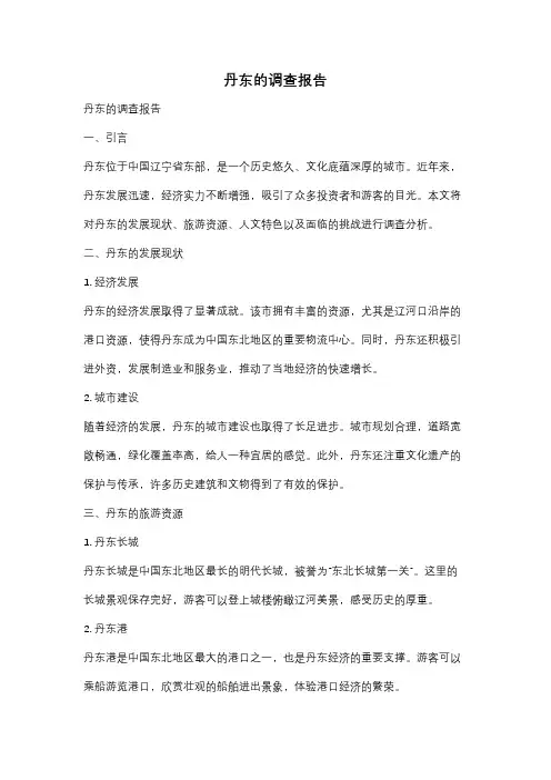 丹东的调查报告