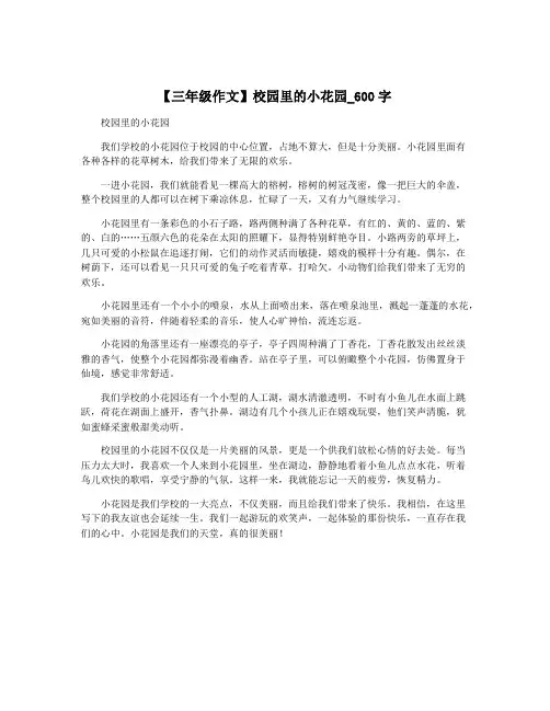 【三年级作文】校园里的小花园_600字