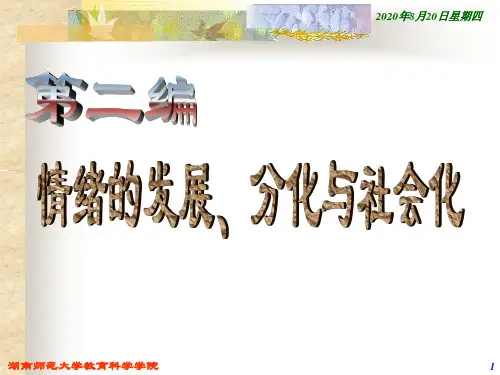 情绪心理学 课件-第五章 情绪的个体早期发展