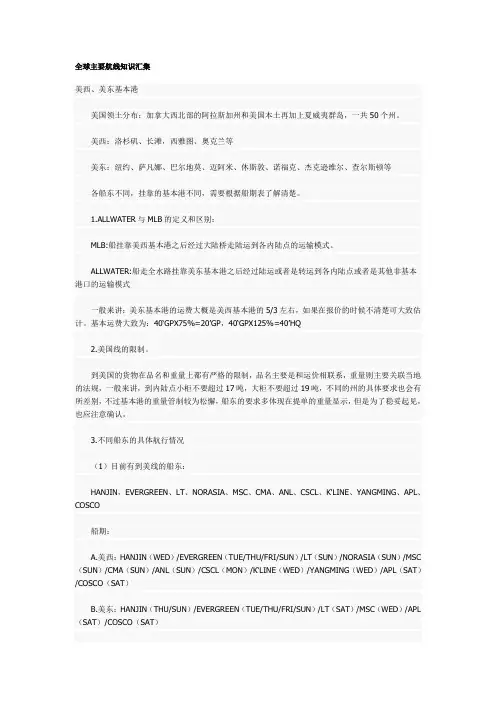 海运航线介绍