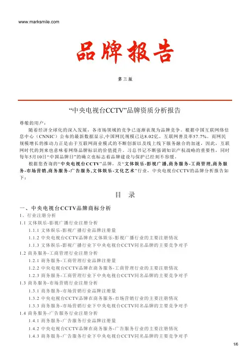 中央电视台CCTV的品牌资质分析报告