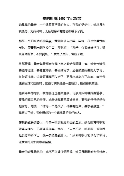 爱的叮嘱600字记叙文
