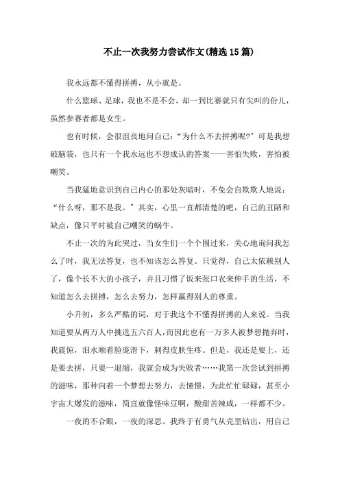 中小学不止一次我努力尝试作文(精选15篇)